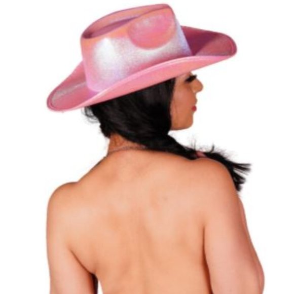 Womens Pink Genuine Western Style Cowboy Rave Festival Party Hat